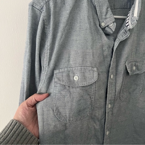 1901 Men’s Button Down Shirt Long Sleeve Front Pockets Large - Picture 5 of 11